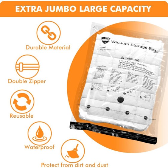 10 Kantong penyimpanan vakum Medimu dengan pompa listrik, kantong kemasan plastik, kantong kompresi tertutup rapat yang hemat tempat, cocok untuk selimut, selimut tebal, bantal, dan pakaian.